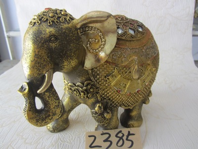 【树脂陶瓷工艺品(行走铜金色大象)造型二】价格,厂家,图片,塑料、树脂工艺品,德化县印艺印刷有限责任公司-